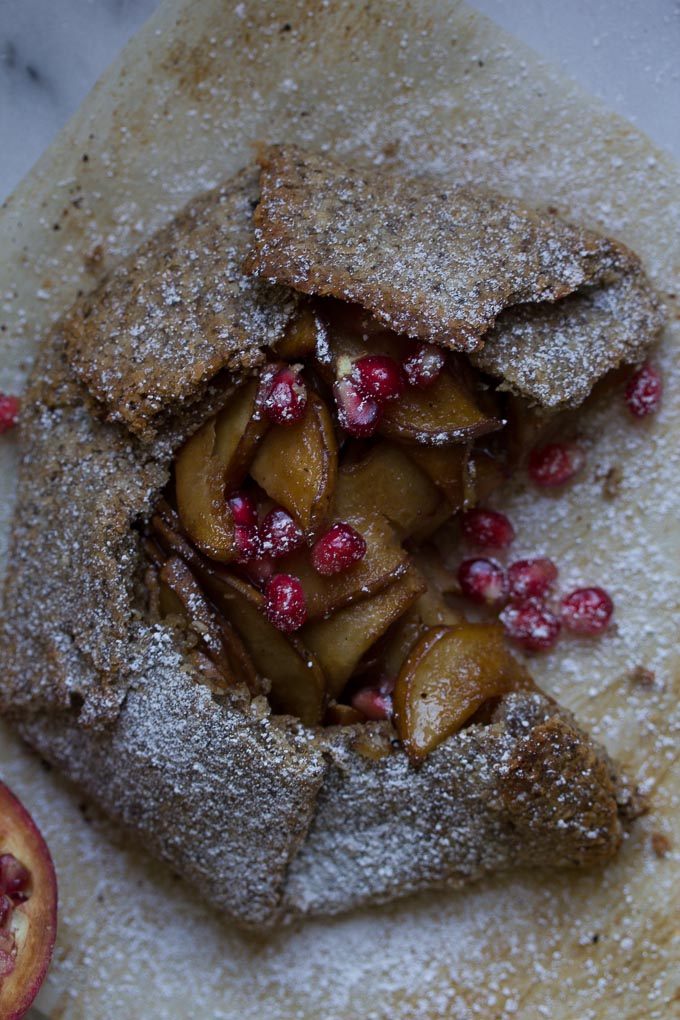 Vegan and Paleo Pear Galette-easy, grain free and refined sugar free!