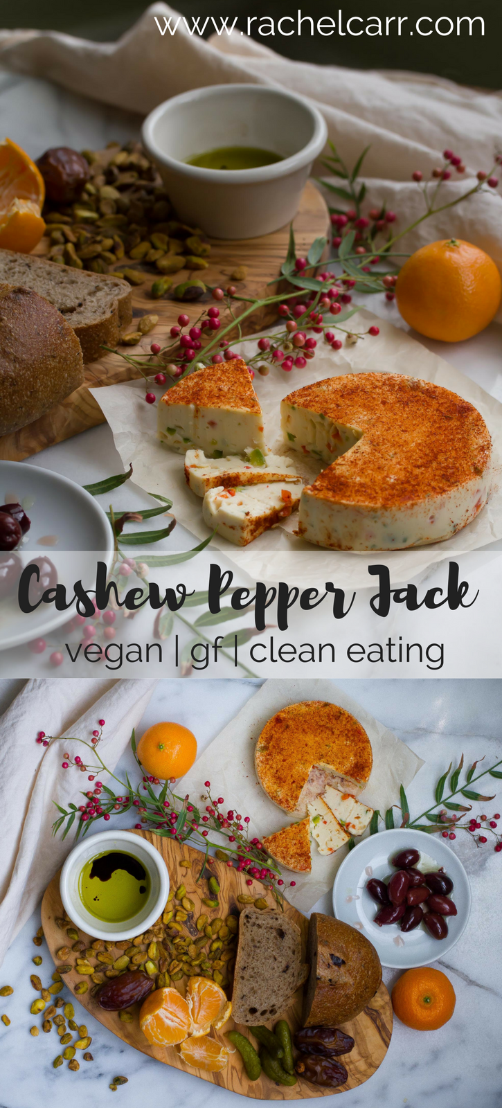 Vegan cheeseboard with homemade cashew papper jack-great for holiday entertaining!