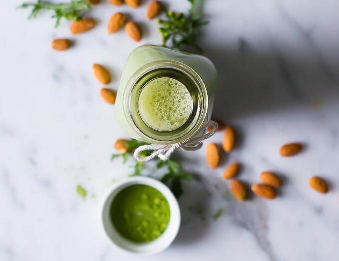 Raw Vegan Matcha Protein Almond Milk is a great sugar-free option for your morning smoothie. The extra boost of protein will help rev your metabolism and keep you satisfied all morning long.